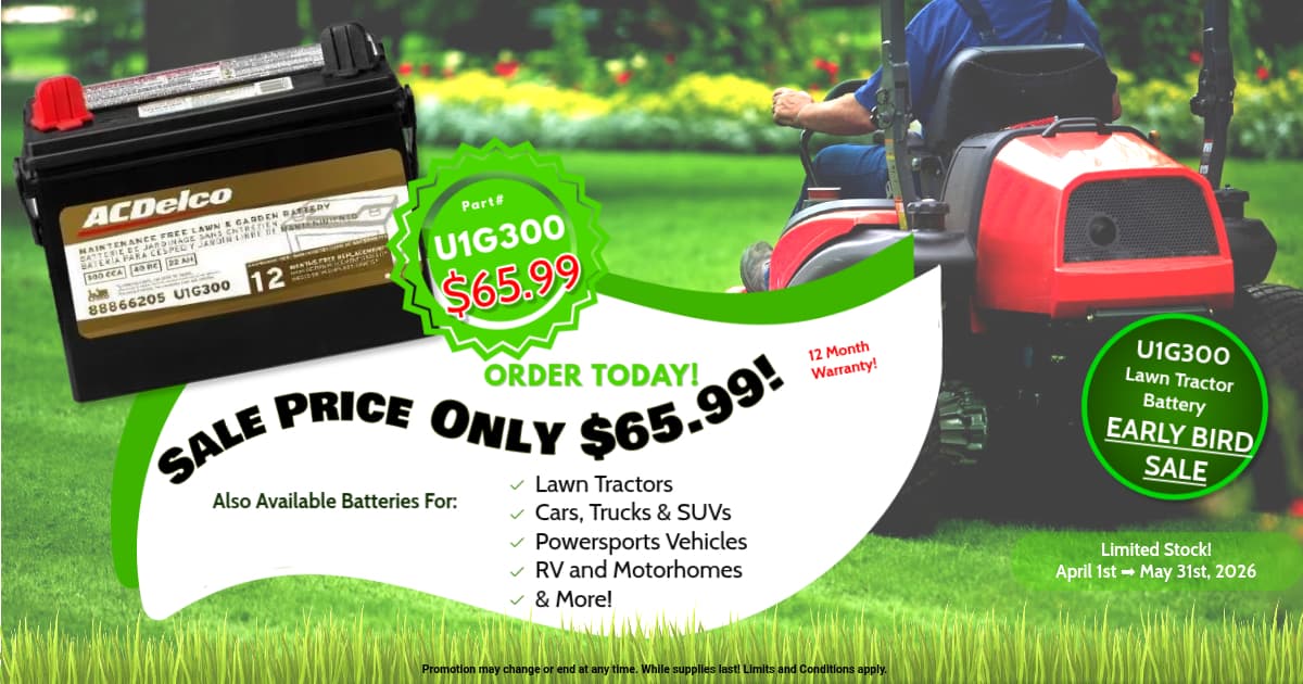 ACDelco U1G300 12 volt 300 CCA lawn tractor battery